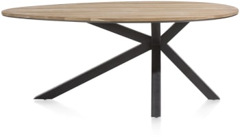 table ovale 200 x 120 cm - chene massif + mdf