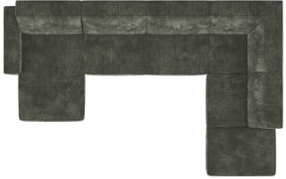 Longchair links - 2,5 zits zonder armen - hoek - ottomane klein rechts