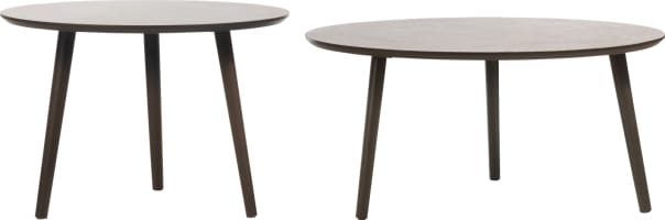 Capri ensemble de table basse ronde 75 cm. + ronde 60 cm. - marron