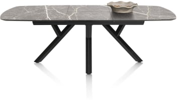 table à rallonge - ovale - 180 (+ 60) x 110 cm.