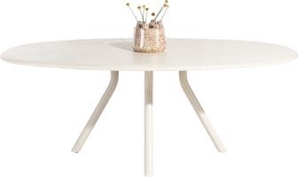 table ovale 210 x 120 cm. - stone-skin - pied central long