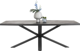 Tisch oval 210 x 110 cm. -  furnier fischgraetemuster