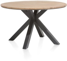 table ronde 130 cm - chene massif + mdf