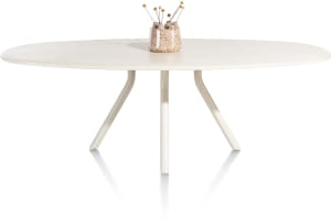 Tisch oval 240 x 120 cm. - stone-skin - Zentralfuss lang
