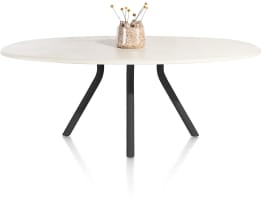 table ovale 210 x 120 cm. - stone-skin - pied central long