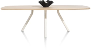 Tisch 250 x 110 cm. - ovale - zentralem Fuß Nebbia