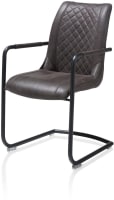fauteuil + poignee ronde - cadre off black - tissu Secillia