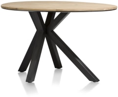 table de bar ovale 150 x 110 cm - chene massif + MDF
