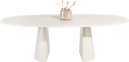 table ovale 240 x 120 cm. - stone-skin - pied cone