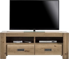 meuble tv 140 cm - 2-tiroirs + 2-niches