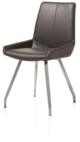 chaise - 4 pieds inox plie - cuir catania