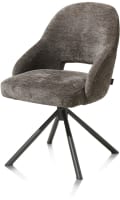 chaise - pied central tournable - gris (RAL 7022) - tissu Enzo