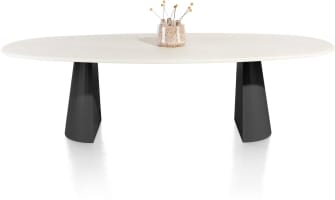 table ovale 270 x 120 cm. - stone-skin - pied cone