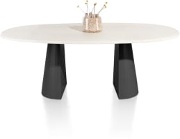 Tisch oval 210 x 120 cm. - stone-skin - Fuss cone
