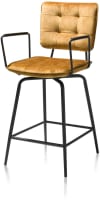 chaise de bar avec accoudoirs - off black - tissu Karese