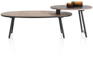 ensemble de tables basses - 65 x 50 cm (noir) + 110 x 60 cm (noyer)