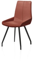 Stuhl - 4 Füße Metall schwarz gebogen + Catania leder