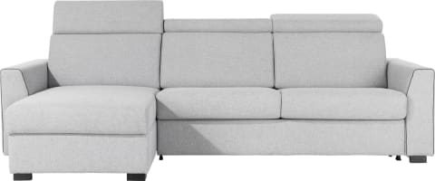 3-Sitzer + Longchair links - Schlafcouch 160 cm - Stoff ponti