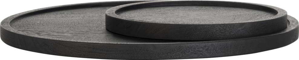 Lux dienblad - set van 2 - diameter 30 + 50 cm - zwart
