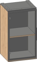 armoire 45 cm - haut - 2 niveaux - 1-porte de verre