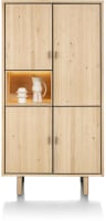 armoire 100 cm - 4-portes + 1-niche (+ LED)