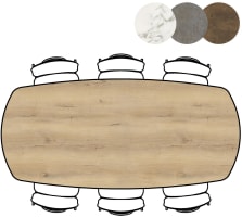 bartafel ovaal - 240 x 110 cm - (hoogte 92 cm)