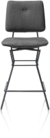 chaise de bar pivotante - cadre noir - combi Vito / Nubucco avec passepoil Nubucco