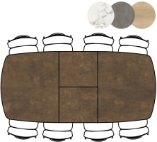 table à rallonge ovale - 180 (+ 60) x 110 cm