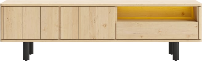 lowboard 210 cm - 2-deuren + 1-lade + 1-niche (+ LED)