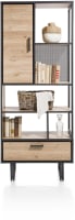 boekenkast 80 cm - 1-deur + 1-lade + 5-niches