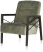 fauteuil met houten arm vintage clay / white / black