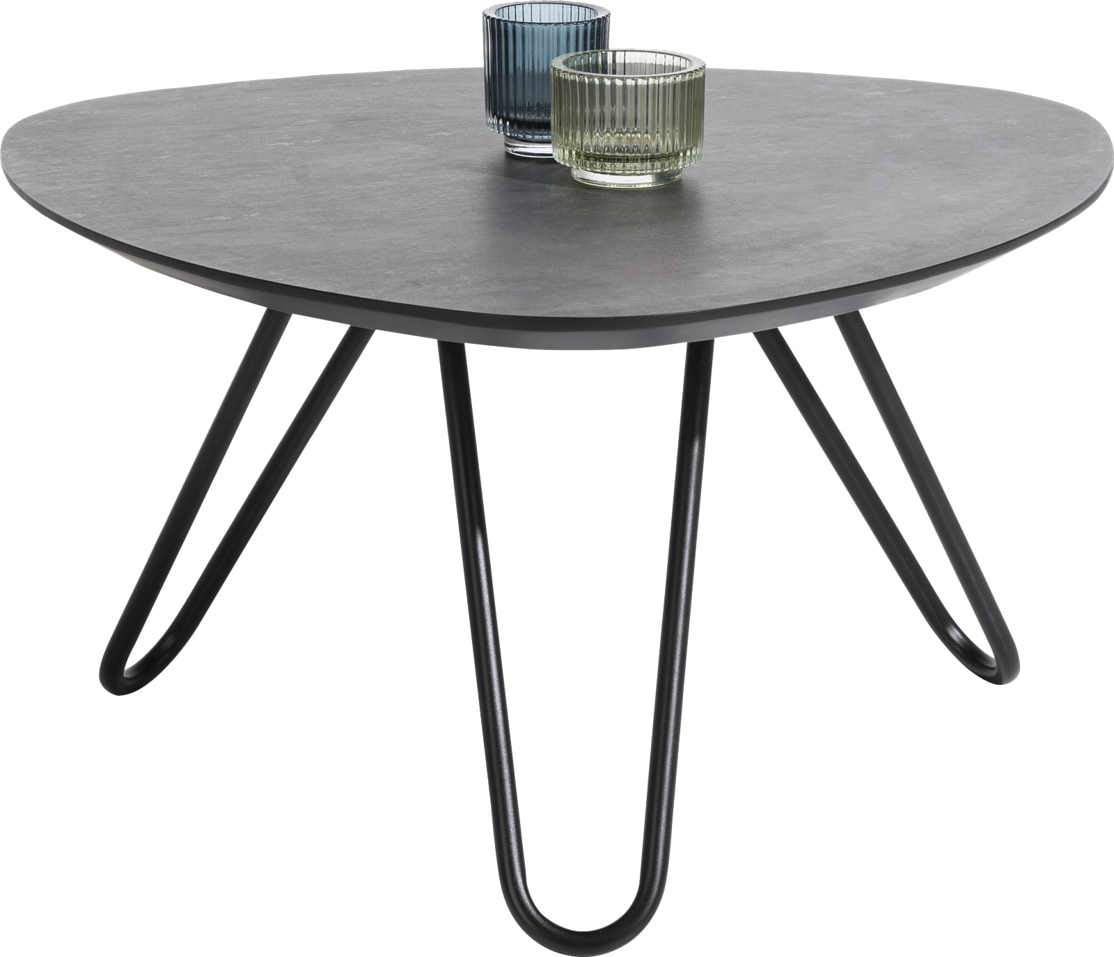 Ongemak schuifelen Mijnwerker Masura hoge salontafel met zwart metalen poot 68x67,5cm