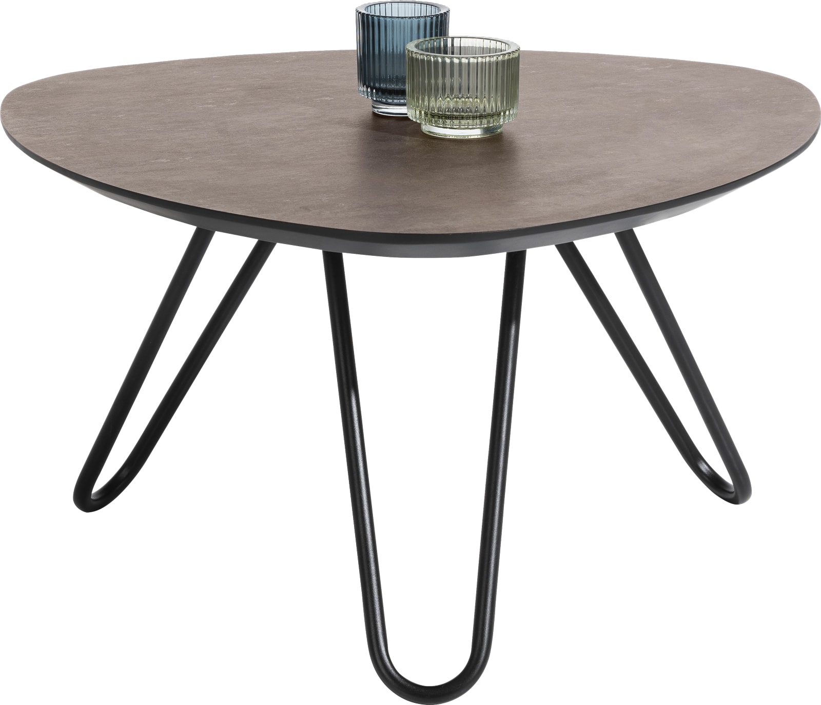 Catastrofaal Tips Zenuwinzinking Masura hoge salontafel met zwart metalen poot 68x67,5cm