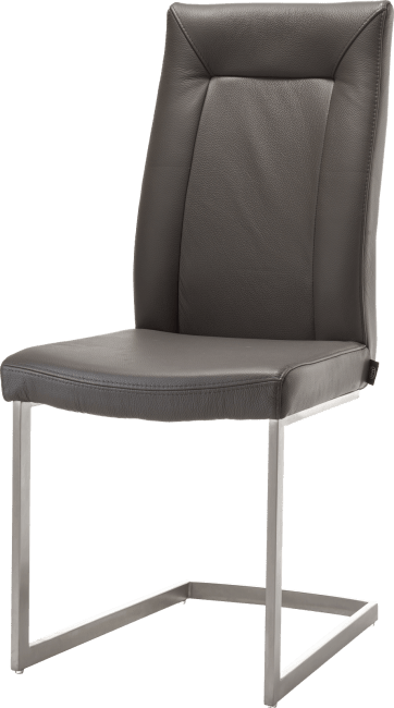 Chaise en simili cuir, pied acier brossé incurvé Leeds - GdeGdesign