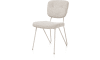 XOOON - June - design Scandinave - chaise + ressorts ensaches - piétement RAL 7044 - silk grey + tissu Luton