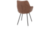 XOOON - Mats - armstoel 4-poots - rough off black - combi Pala cognac + Luton koper