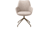 XOOON - Mats - chaise à acc. - piétement aluminium 4 pieds steelbrown -pivotante - Pala cognac + Luton cuivre