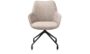XOOON - Mats - armstoel aluminium frame wielen rough off black - combi Pala cognac + Luton koper