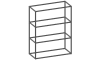 XOOON - Modulo - Minimalistisch design - basisrek 90 cm - 3 nivo&#39;s hoog - 2 staanders