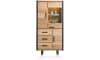 Happy@Home - Brooklyn - Industrieel - vitrinekast hoog 1-glasdeur + 2-deuren + 3-laden (+ LED)