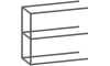 XOOON - Modulo - Design minimaliste - etagere extension 90 cm - 2 niveaux - 1 support