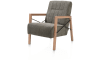 Henders and Hazel - Northon - Natuurlijk - fauteuil met houten arm vintage clay / white / black