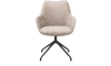XOOON - Mats - armstoel aluminium frame 4-poots - draaibaar rough off black - combi Pala cognac + Luton koper