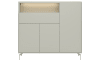 XOOON - Noon - Highboard 148 cm - 3-Tueren + 1-Lade + 1-Nische (+ LED) - komplet silk grey