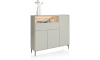 XOOON - Noon - Highboard 148 cm - 3-Tueren + 1-Lade + 1-Nische (+ LED) - komplet silk grey