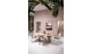 XOOON - June - design Scandinave - chaise + ressorts ensaches - piétement RAL 7034 - gris-vert + tissu Luton