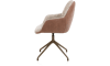 XOOON - Mats - chaise à acc. - piétement aluminium 4 pieds steelbrown -pivotante - Pala cognac + Luton cuivre