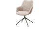 XOOON - Mats - chaise à accoudoirs - piétement aluminium - pivotante graphite - Pala cognac + Luton cuivre
