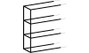 XOOON - Modulo - Design minimaliste - etagere extension 90 cm - 3 niveaux - 1 support
