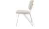 XOOON - June - design Scandinave - chaise + ressorts ensaches - piétement RAL 7044 - silk grey + tissu Luton